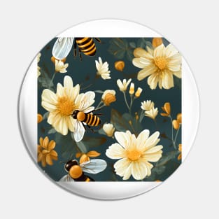 Honeycomb and Bee Pattern 8 Pin