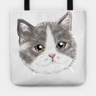 Grey Cat Head Tote