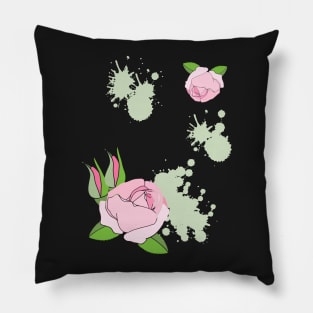 Pretty painted roses in pink Pillow