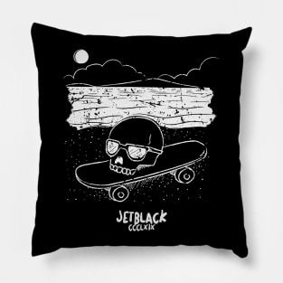 Grunge Skull on Skateboard Pillow