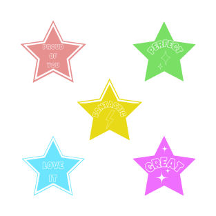 Encouraging stickers, star-shaped T-Shirt