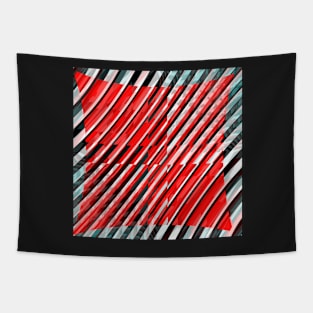 Red diagonals with some blue, black and white Tapestry