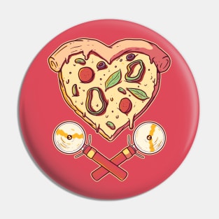 Heart Shaped Pizza Slice with Cutters Pin