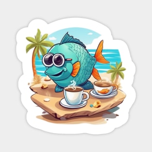 Fish coffee vacation Magnet