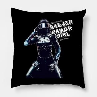 Badass Gamer Girl Assassin Pillow