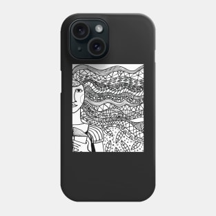 Female with patterned hair Phone Case