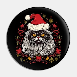 Persian Cat Christmas Pin