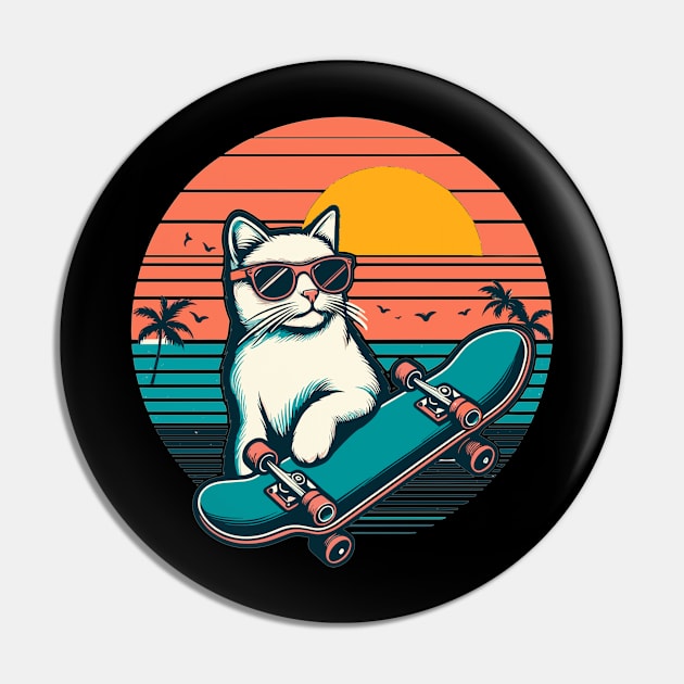 Cat Skateboard Pin by alphacreatives