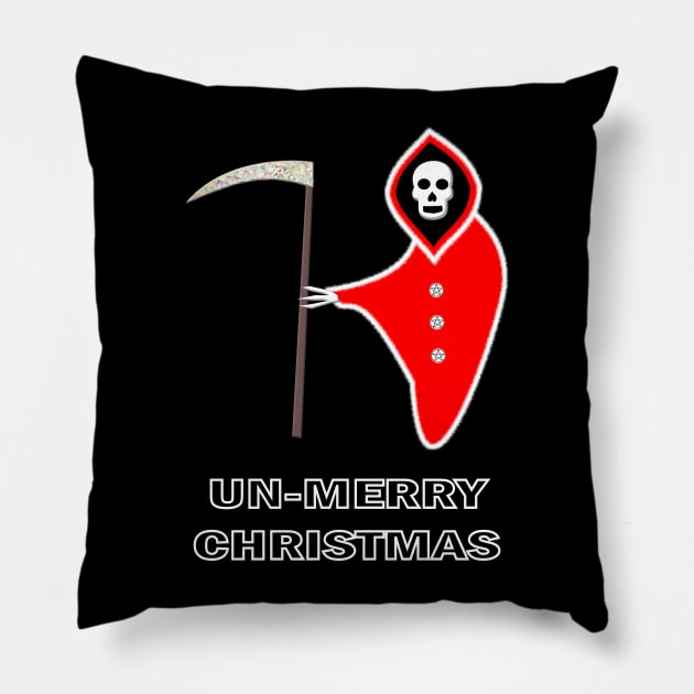 Christmas Grim Reaper Un merry Christmas Alternative Digital Art Pillow by Krystal Raven