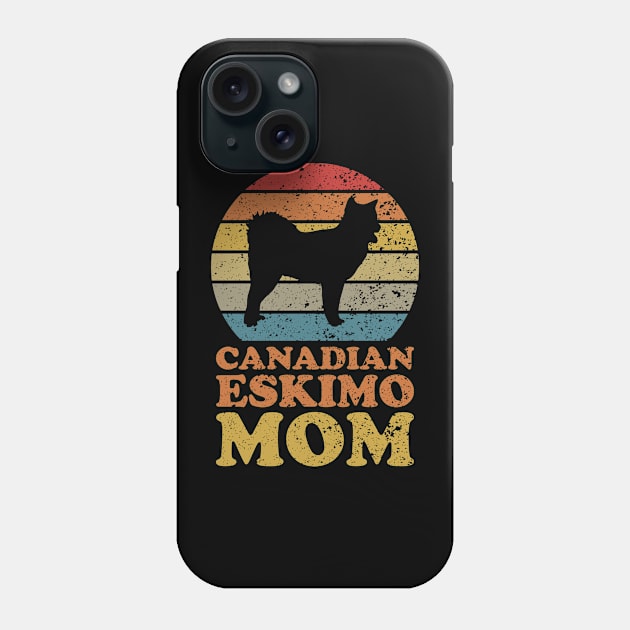 Retro Sunset Canadian Eskimo Dog Mom Phone Case by AmazingDesigns