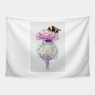 Bumblebee on a Scottish Thistle Tapestry