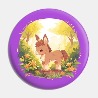 Baby Kawaii Forest Donkey Pin