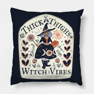 Thick Thighs Witch Vibes Pillow