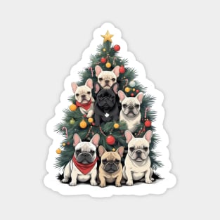 Cute French Bulldog Christmas tree, french bulldog lovers gifts and Merry Christmas Magnet