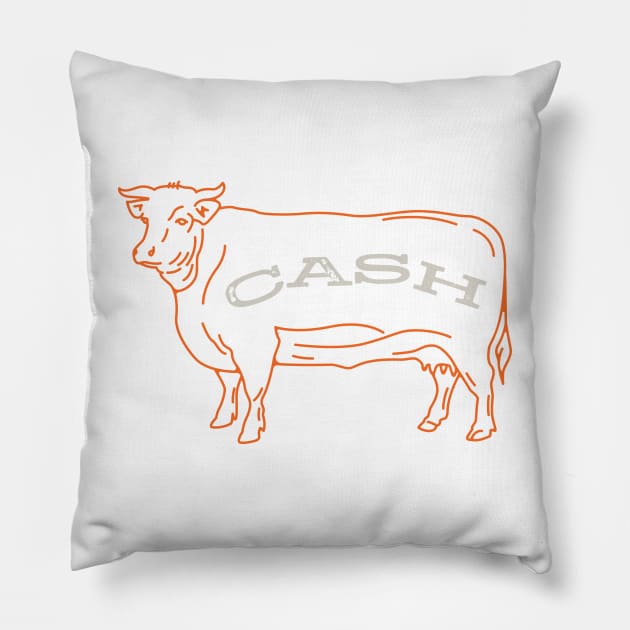 Funny Accounting Pun Cash Cow Pillow by whyitsme