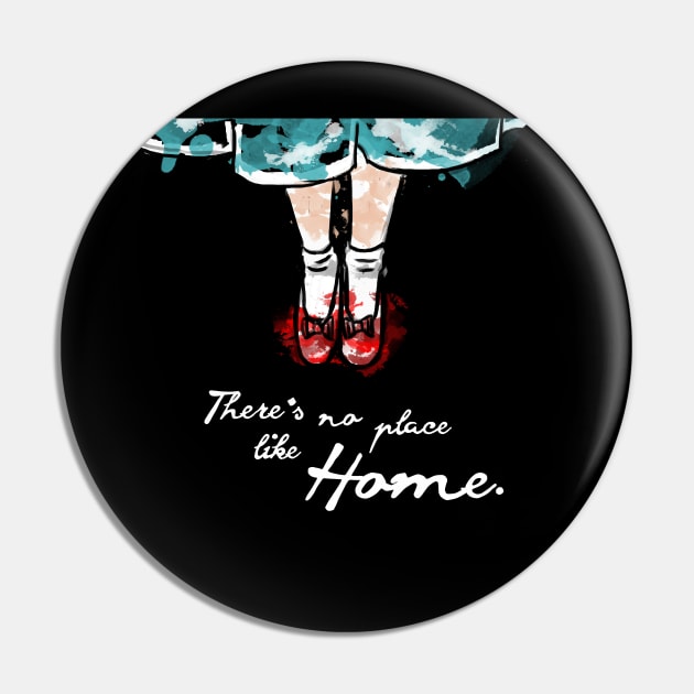 There's No Place like Home Watercolour Pin by HannahPalmerArt