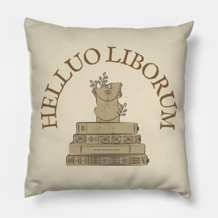 Dark Academia Latin Book Worm Pillow