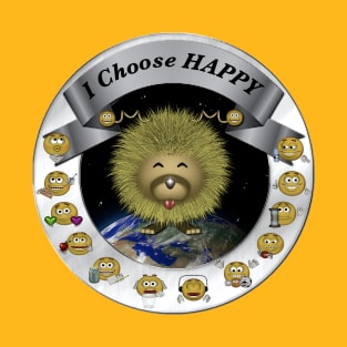 I Choose Happy With Moodzie - Yellow T-Shirt