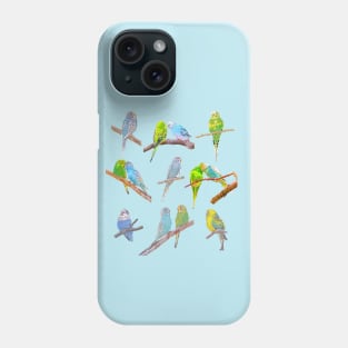 Lots of colorful parakeets - cute little birds Phone Case