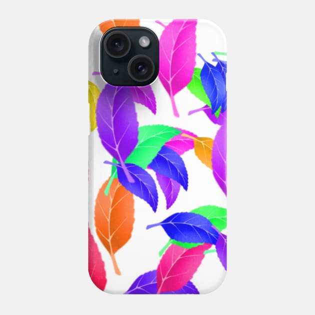 colorful rainbow leaves leaf background pattern Phone Case by Artistic_st