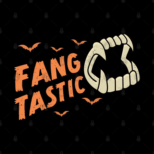 Fang Tastic Fangtastic Funny Halloween Vampire Fangs by OrangeMonkeyArt