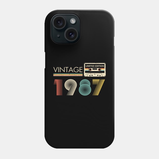 36th Birthday Vintage 1987 Limited Edition Cassette Tape Phone Case by Brodrick Arlette Store