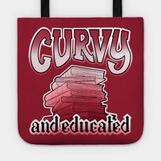 Curvy and educated, stack of red books Tote