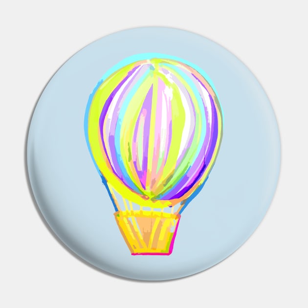 Neon hot air ballon Pin by Nathalodi