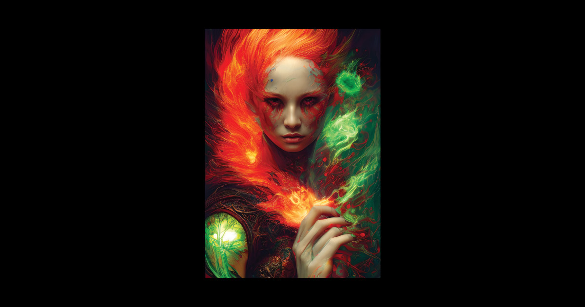 Beautiful Fire Mage | Fantasy Artwork | Pyromancer | Fire Sorceress ...
