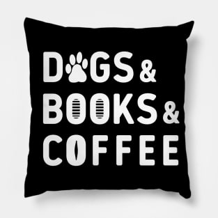 Dogs books coffee Pillow