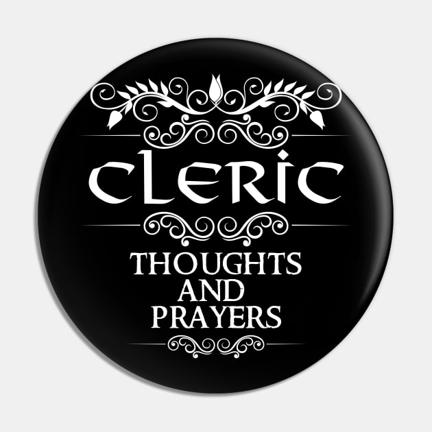 "Thoughts and Prayers" Dnd Cleric Class Print Pin by DungeonDesigns