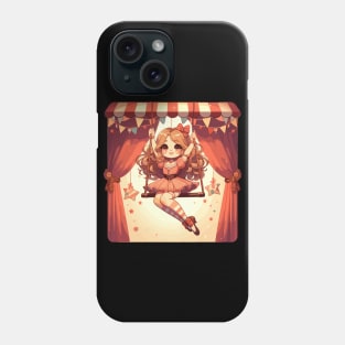 Circus girl give show on flying trapeze Phone Case