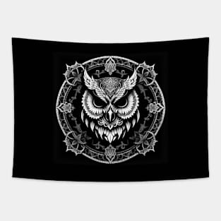 Owl on Black Tapestry