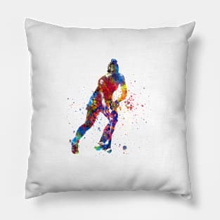 watercolor field hockey Pillow