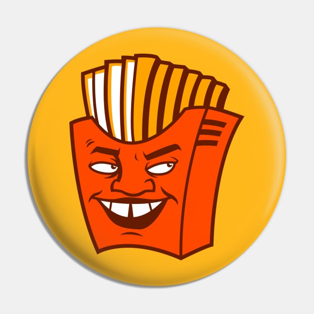 Sketchy Face Fries Pin by InkyArt