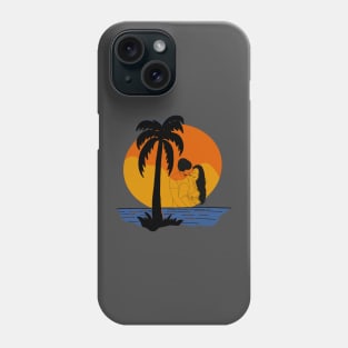 Romantic Sunset. A Couple Embracing the Setting Sun.sunset, romantic, couple, embracing, setting sun Phone Case