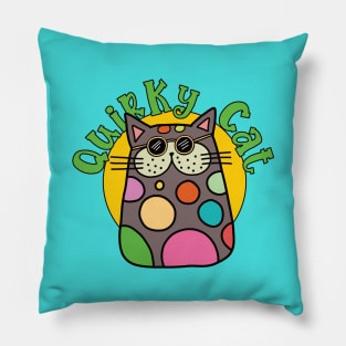 Quirky Cat Spotted Cat Pillow