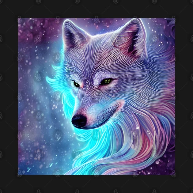 Luminous Snow Wolf by LyndiiLoubie