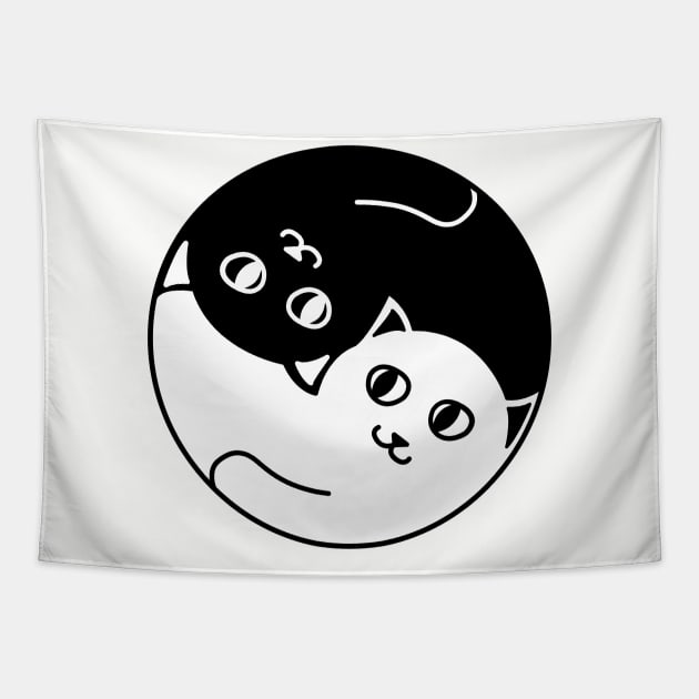 Yin and Yang Cats Tapestry by PaletteDesigns