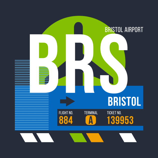 Bristol (BRS) Airport // Retro Sunset Baggage Tag by Now Boarding