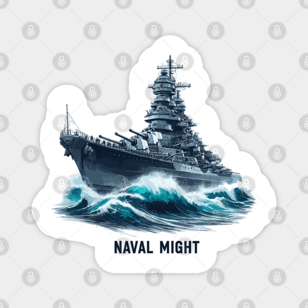 Powerful Battleship, Naval Might Magnet by Vehicles-Art