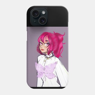 Pink haired anime butterfly girl Phone Case