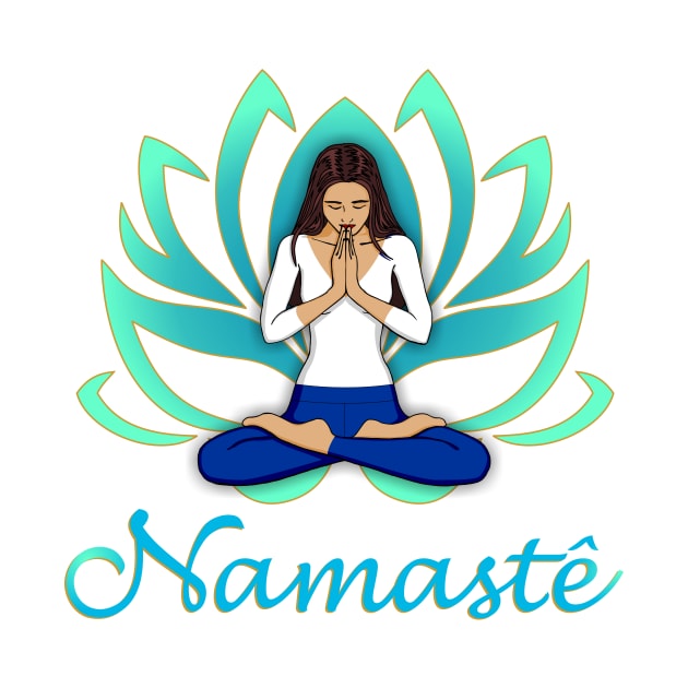 Woman with lotus Namaste by MandalaSoul