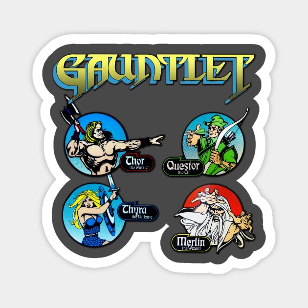 Gauntlet Old Arcade Logos Magnet by BigOrangeShirtShop