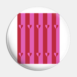 Hearts and Stripes Valentines Pin