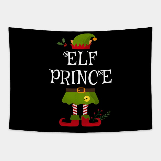 Elf Prince Shirt , Family Matching Group Christmas Shirt, Matching T Shirt for Family, Family Reunion Shirts Tapestry by bkls