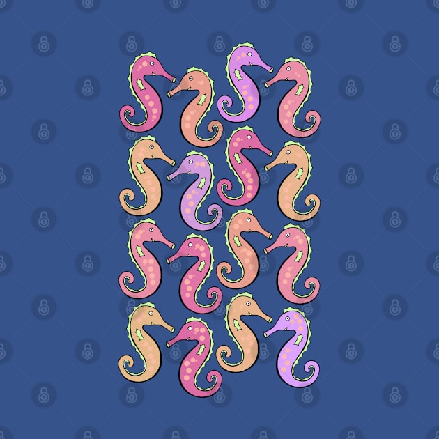 Cute And Colorful Seahorses by Davey's Designs