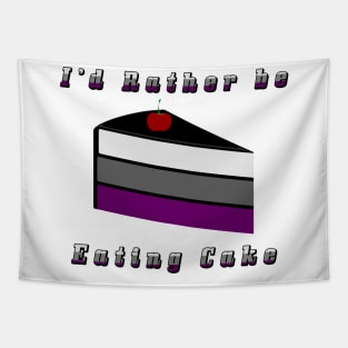 I'd Rather be Eating Cake Asexual Pride Flag Design Tapestry