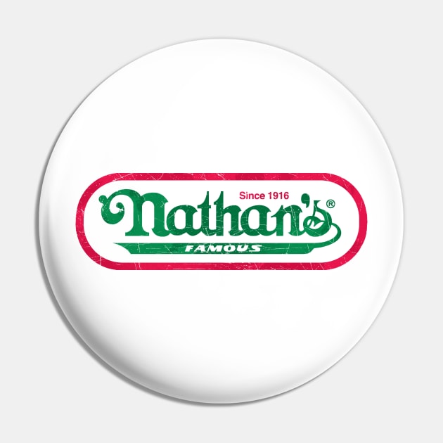 Retro / Nathan's Famous / Distressed Art Pin by alselinos