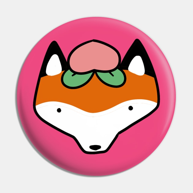 Peach Fox Face Pin by saradaboru